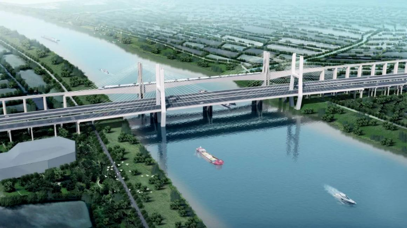 海隆大桥跨小榄水道桥效果图