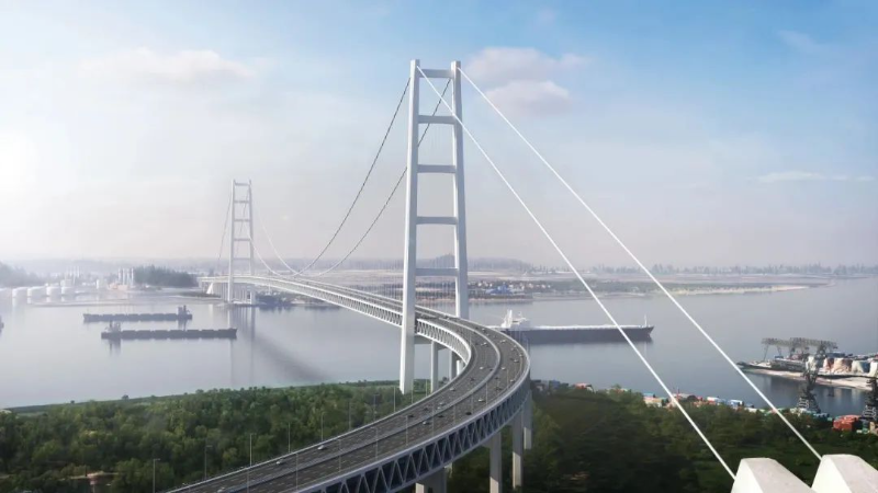 狮子洋大桥采用双层钢桁悬索桥结构“一跨过江”