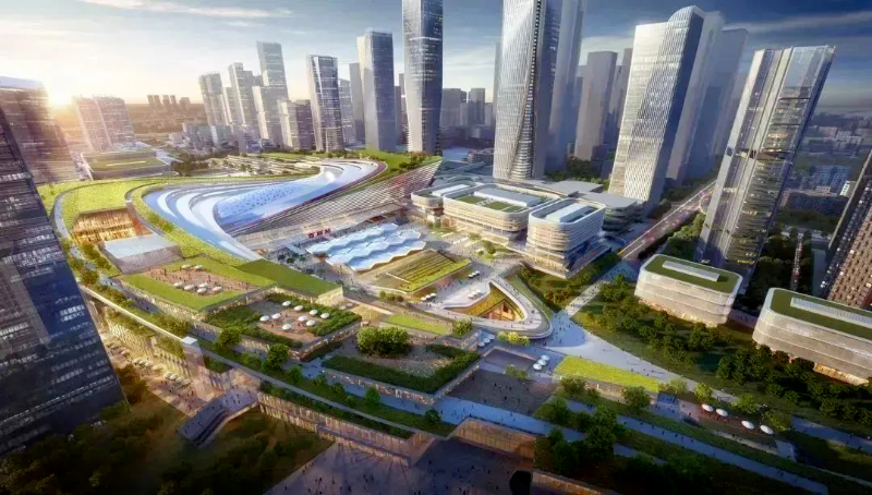 深圳枢纽新建西丽站规划概念图
