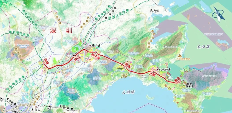 大鹏支线平面示意图